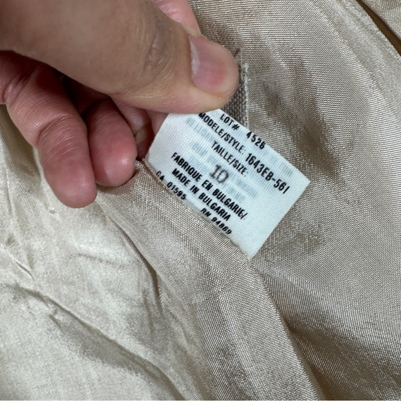 Vintage Daniel Hechter Beige Linen Blend Zip Jacket Size 10  Contemporary Luxury - Picture 9 of 16